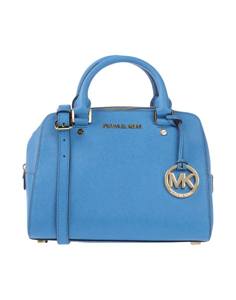 michael kors purse blue and white|Michael Kors blue crossbody purse.